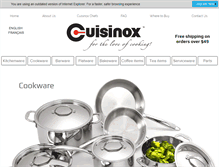 Tablet Screenshot of cuisinox.com